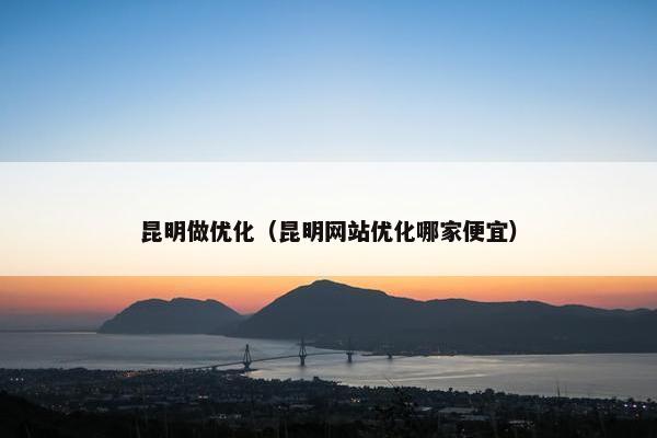 昆明做优化（昆明网站优化哪家便宜）
