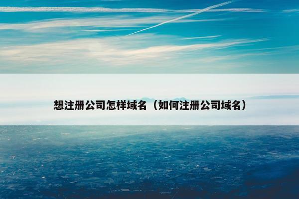 想注册公司怎样域名（如何注册公司域名）