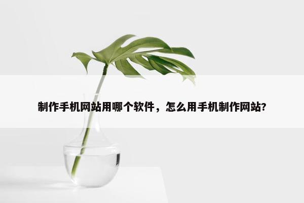 制作手机网站用哪个软件，怎么用手机制作网站?