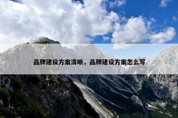 品牌建设方案清晰，品牌建设方案怎么写