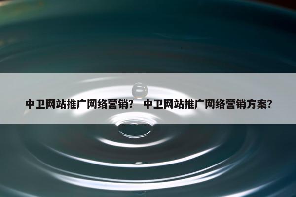 中卫网站推广网络营销？ 中卫网站推广网络营销方案？