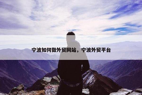 宁波如何做外贸网站，宁波外贸平台