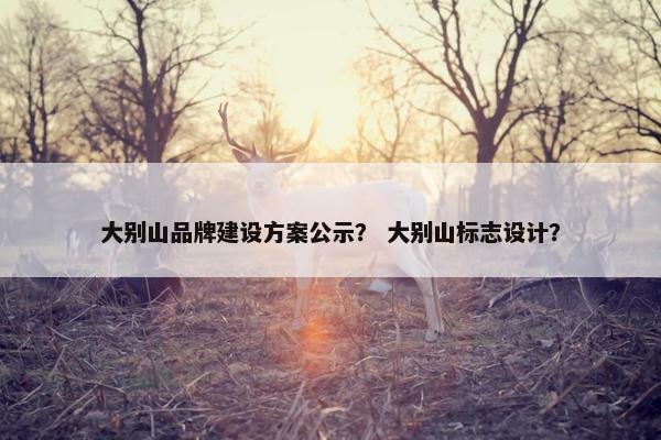 大别山品牌建设方案公示？ 大别山标志设计？