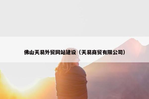 佛山天易外贸网站建设（天易商贸有限公司）