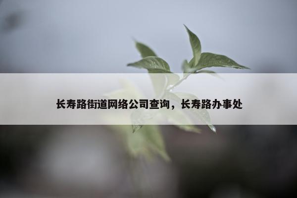 长寿路街道网络公司查询，长寿路办事处