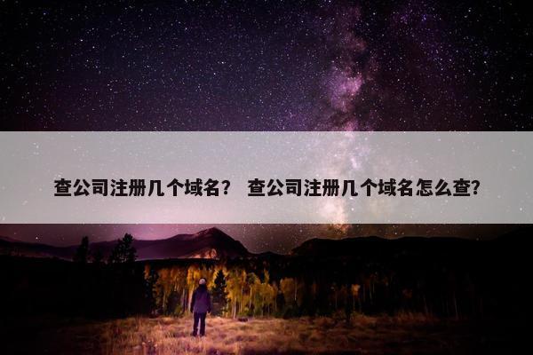 查公司注册几个域名？ 查公司注册几个域名怎么查？
