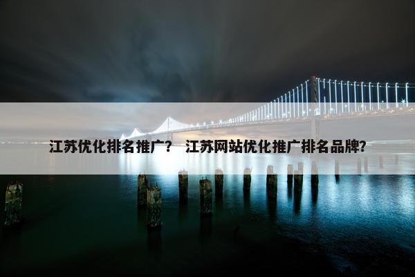 江苏优化排名推广？ 江苏网站优化推广排名品牌？