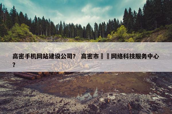 高密手机网站建设公司？ 高密市朏朏网络科技服务中心？