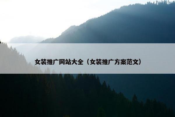 女装推广网站大全（女装推广方案范文）