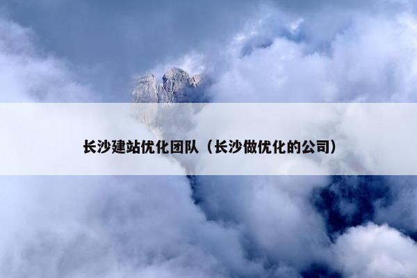 长沙建站优化团队（长沙做优化的公司）