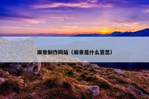 麻章制作网站（麻章是什么意思）