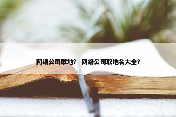 网络公司取地？ 网络公司取地名大全？