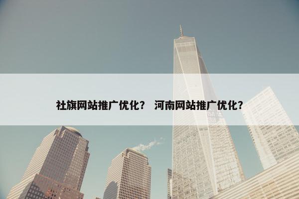 社旗网站推广优化？ 河南网站推广优化？