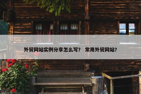 外贸网站实例分享怎么写？ 常用外贸网站？