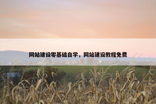 网站建设零基础自学，网站建设教程免费