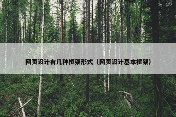 网页设计有几种框架形式（网页设计基本框架）