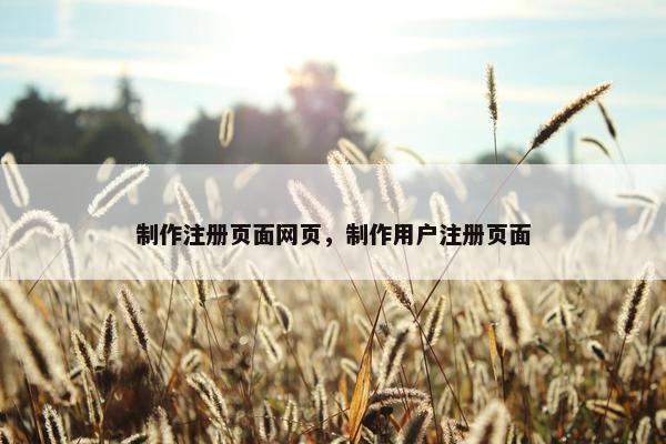 制作注册页面网页，制作用户注册页面
