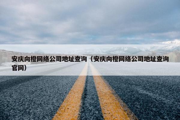 安庆向橙网络公司地址查询（安庆向橙网络公司地址查询官网）