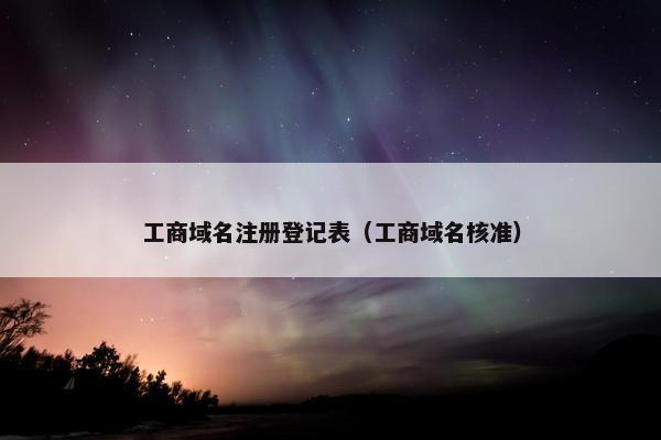工商域名注册登记表（工商域名核准）