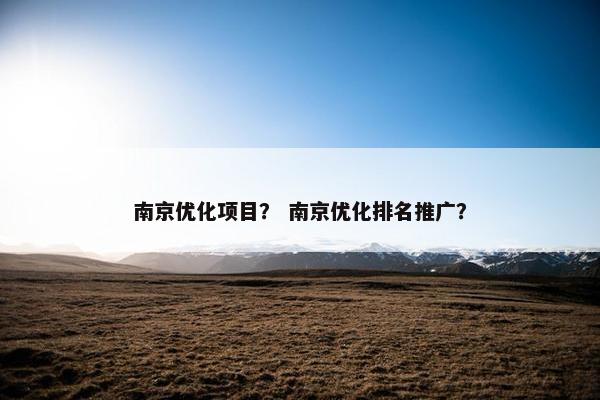 南京优化项目？ 南京优化排名推广？