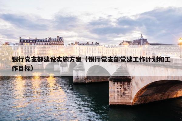 银行党支部建设实施方案（银行党支部党建工作计划和工作目标）