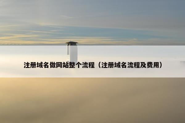 注册域名做网站整个流程（注册域名流程及费用）