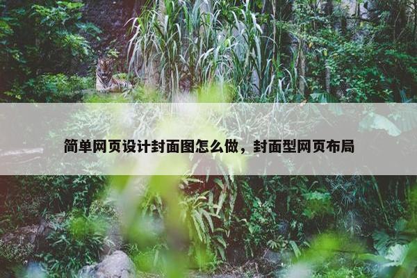 简单网页设计封面图怎么做，封面型网页布局