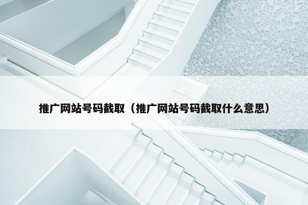 推广网站号码截取（推广网站号码截取什么意思）