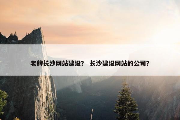 老牌长沙网站建设？ 长沙建设网站的公司？