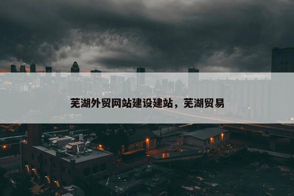芜湖外贸网站建设建站，芜湖贸易