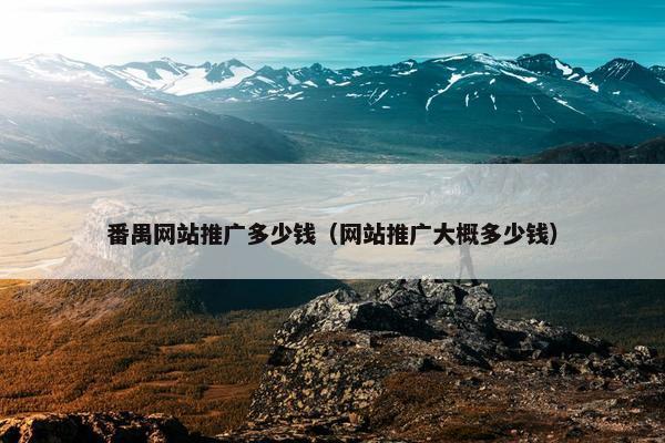番禺网站推广多少钱（网站推广大概多少钱）