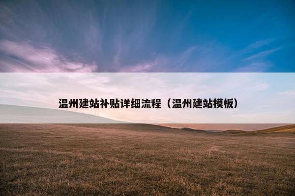 温州建站补贴详细流程（温州建站模板）