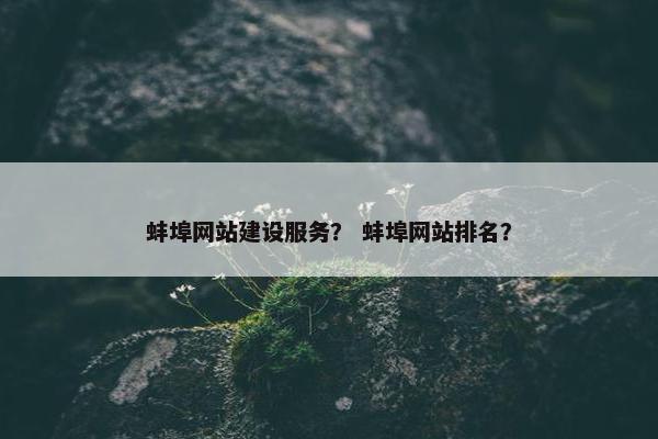 蚌埠网站建设服务？ 蚌埠网站排名？