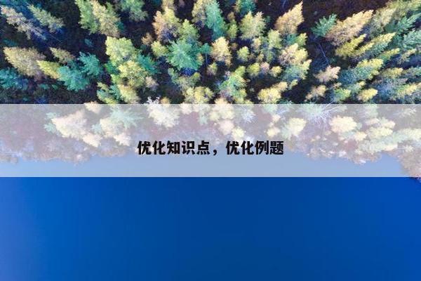 优化知识点，优化例题