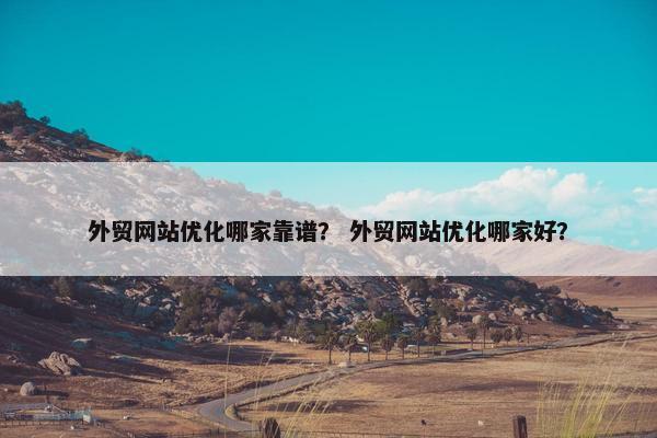 外贸网站优化哪家靠谱？ 外贸网站优化哪家好？