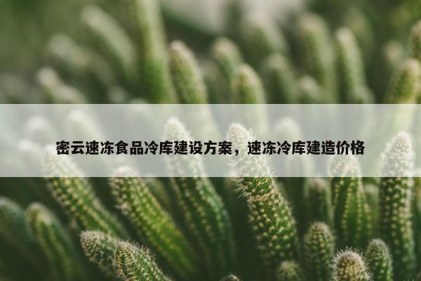 密云速冻食品冷库建设方案，速冻冷库建造价格