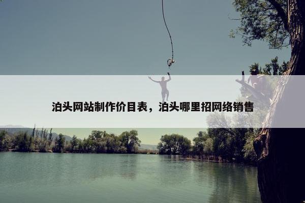 泊头网站制作价目表，泊头哪里招网络销售