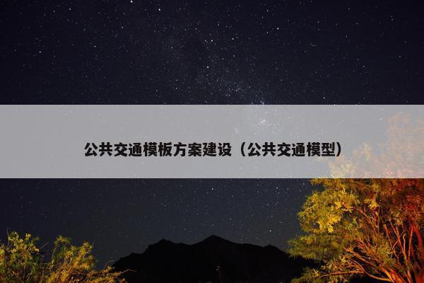公共交通模板方案建设（公共交通模型）