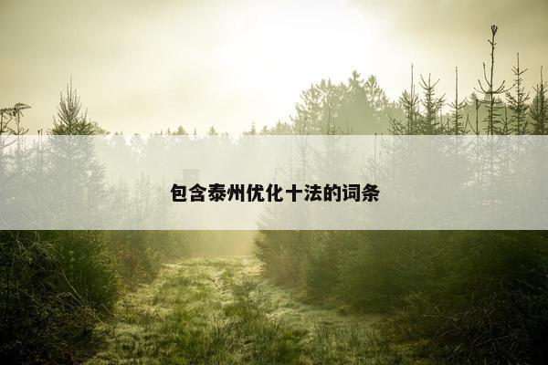 包含泰州优化十法的词条