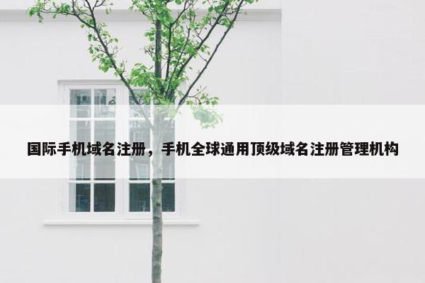 国际手机域名注册，手机全球通用顶级域名注册管理机构
