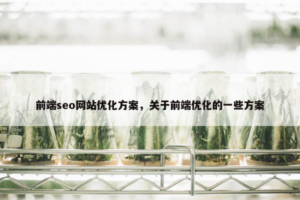 前端seo网站优化方案，关于前端优化的一些方案