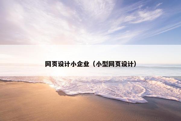 网页设计小企业（小型网页设计）