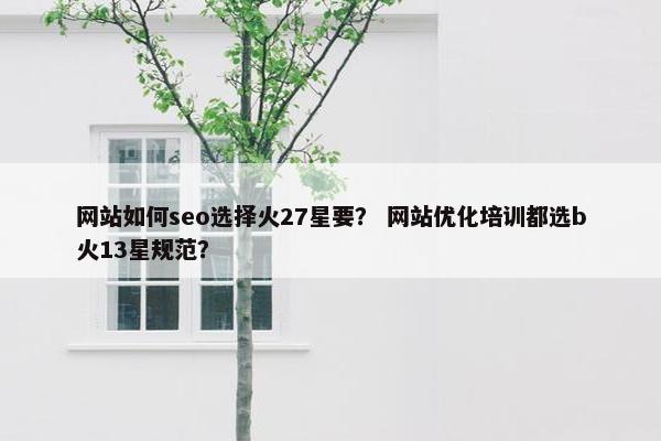 网站如何seo选择火27星要？ 网站优化培训都选b火13星规范？