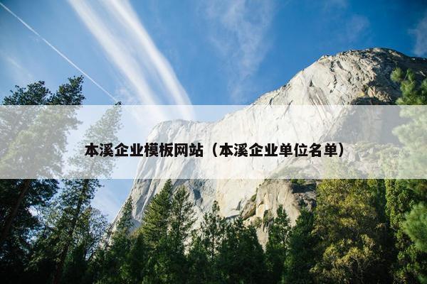 本溪企业模板网站（本溪企业单位名单）