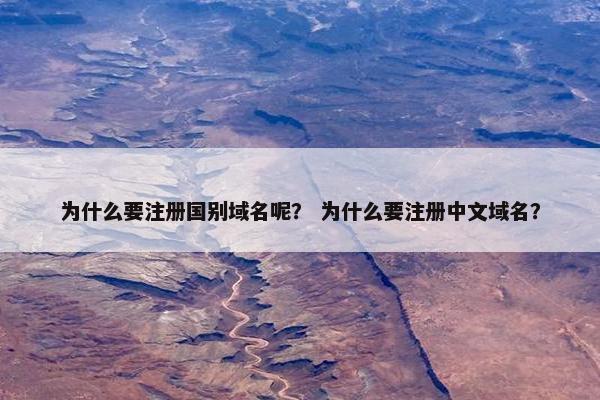为什么要注册国别域名呢？ 为什么要注册中文域名？