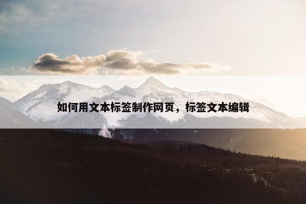 如何用文本标签制作网页，标签文本编辑