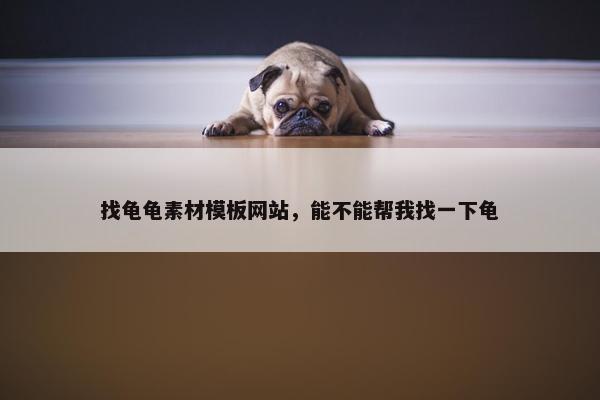 找龟龟素材模板网站，能不能帮我找一下龟