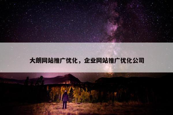 大朗网站推广优化，企业网站推广优化公司