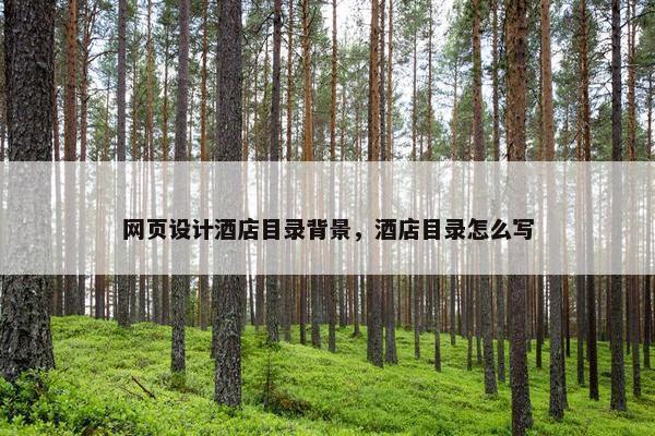 网页设计酒店目录背景，酒店目录怎么写