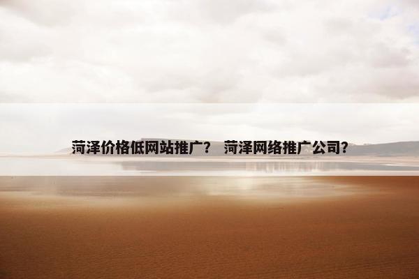 菏泽价格低网站推广？ 菏泽网络推广公司？